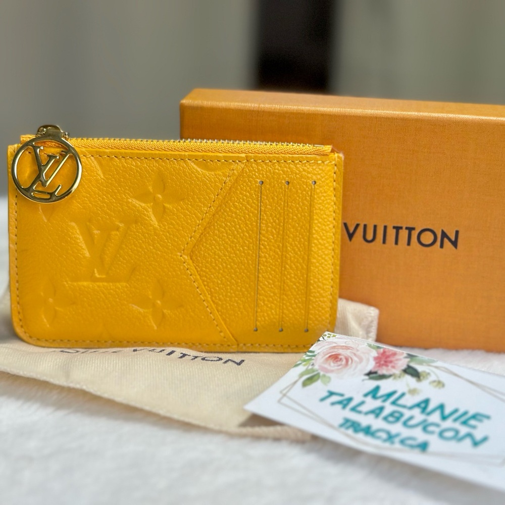 Louis Vuitton Card Holder Romy Yellow Gold Empreinte Leather